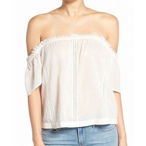 Paige Off Shoulder Sheer White Top